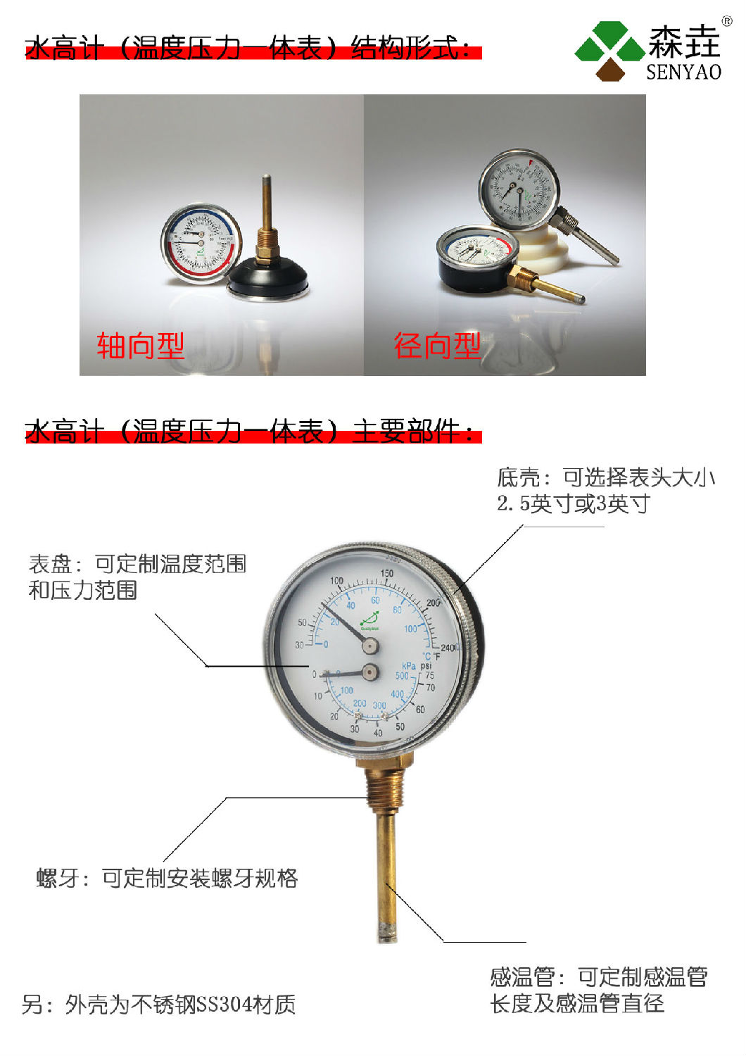 径向型温度压力一体表用于哪里？